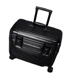 MOBAAK Koffer Reisekoffer Mit Rollen Gepäck PC+ABS Robuster Hartschalenkoffer Mit Doppelten Spinnerrädern, Kosmetikkoffer Koffer & Trolleys (Color : Siyah, Size : 18in) von MOBAAK