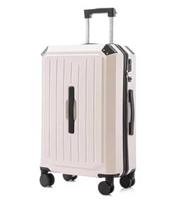 MOBAAK Koffer Reisekoffer Mit Rollen Wiederaufladbare Koffer Mit Getränkehalter, Koffer Mit Rollen, Anti-Fall-Gepäck Koffer & Trolleys (Color : White, Size : 24 in) von MOBAAK