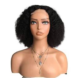 Perücke Damen Frauen Perücken Lace Front Perücken Lockige Kurze Perücken Für Frauen Echthaar Perücke Afrika Perücken Perücke für Tägliche Party Cosplay von MOBAAK