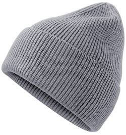 MOBIUSPHY Wintermütze Herren Damen Strickmütze Beanie Mütze Wollmütze Winter Erwachsener klassisches Design Herrenmütze Modern Weich Elastisch Haube aus atmungsaktivem Grau von MOBIUSPHY