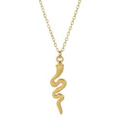 MOBSAN Halskette Beliebter Schmuck in Schlangenform, karierter Anhänger, einfache Persönlichkeit, Schlangenstern-Halskette Party Geschenk von MOBSAN