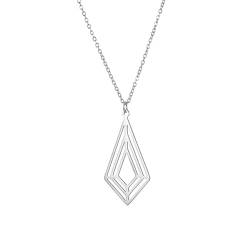 MOBSAN Halskette Geometrischer Schmuck, Anhänger mit hohler Rautenstruktur, kreative personalisierte Halskette Party Geschenk von MOBSAN