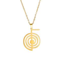 MOBSAN Halskette Hohle geometrische Figurenserie Spiralsymbol-Anhänger-Halskette Party Geschenk von MOBSAN