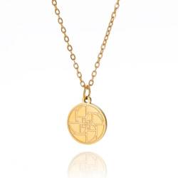 MOBSAN Halskette Mathe-Spirale-Münzen-Anhänger, Goldverhältnis, geometrischer Schmuck, Halskette Party Geschenk von MOBSAN