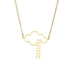 MOBSAN Halskette Personalisierte kreative Wolkenleiter-Anhänger-Damen-Temperament-Halskette Party Geschenk von MOBSAN