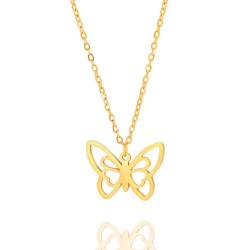 MOBSAN Halskette Tier-Halskette, einfache und personalisierte hohle Schmetterlings-Anhänger-Schlüsselbeinkette Party Geschenk von MOBSAN