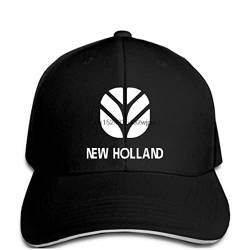 MOBSAN Klassisch Basecap Herren Baseballmütze New Holland Landmaschinen Unternehmen Schwarz Grafik Casual Unisex Sport Sonnenhut Polo Stil Schweißband Hip Hop Liebhaber lustiges Geschenk von MOBSAN