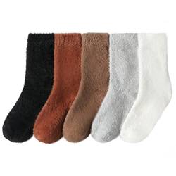 MOCOCITO 5 Paare Thermo-Socken Damen/Herren, Flauschige Kuschelsocken, Weiche Bequeme Winter Dicke Socken Warme Bettsocken, Lustige socken, Größe 36-44-B von MOCOCITO