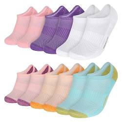 MOCOCITO 6 Paar Sneaker Socken Damen 35-38, Füßlinge Sneakersocken, Sportsocken Damen, Unsichtbare Socken mit Rutschfest Silikon, Laufsocken, Baumwolle Kurze Socken(6 Paar MIX) von MOCOCITO