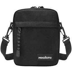 MOCOCITO Umhängetasche, Schultertasche für Herren, Kuriertasche aus Nylon, Messenger Bag für Tägliches Leben Reise(Schwarz) von MOCOCITO