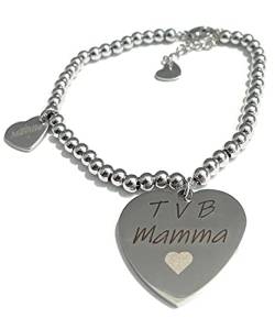 Damen-Armband aus Stahl mit Aufschrift 'T. V. B. Mama. von MODA MavillA