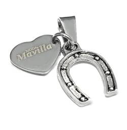 Moda Mavilla Anhänger aus Stahl, Glücksbringer und Herz, hergestellt in Italien. Armband aus emotionalem Stahl, Sprüche, Gedanken, Wörter mit Charms – Anhänger zum Aufhängen. von MODA MavillA