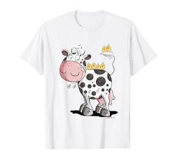Drollige Kuh Mit Vögeln I Kuhmotiv I Rind Comic Fun T-Shirt von MODARTIS - Fun Cartoon Kühe T-Shirts I Geschenke