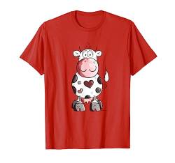 Kuh mit Herz T Shirt I Kuhmotiv Funshirt für Kuh Freunde T-Shirt von MODARTIS - Fun Cartoon Kühe T-Shirts I Geschenke