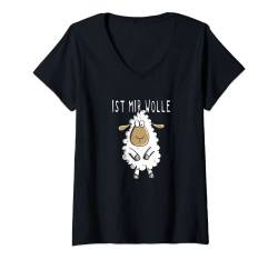 Damen Ist Mir Wolle Schaf mit Spruch I Sprüche Tiermotiv I Fun T-Shirt mit V-Ausschnitt von MODARTIS - Fun Cartoon Schafe T-Shirts I Geschenke