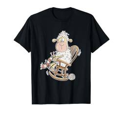 Strickendes Schaf Im Schaukelstuhl I Stricken Fun T-Shirt von MODARTIS - Fun Cartoon Schafe T-Shirts I Geschenke