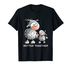 Wolliges Mama oder Schwester Schaf Mit Lamm I Schafe Fun T-Shirt von MODARTIS - Fun Cartoon Schafe T-Shirts I Geschenke