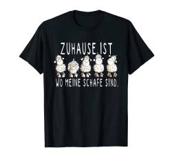 Zuhause ist wo meine Schafe sind I Schaf Sprüche Tiermotiv T-Shirt von MODARTIS - Fun Cartoon Schafe T-Shirts I Geschenke