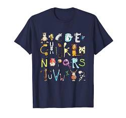 Alphabet Tiere T Shirt für die Schule Einschulung und Lehrer T-Shirt von MODARTIS - Lustige Cartoon Fun T-Shirts