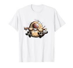 Drolliger Biber T Shirt I Funshirt mit Comic Tiermotiv T-Shirt von MODARTIS - Lustige Cartoon Fun T-Shirts