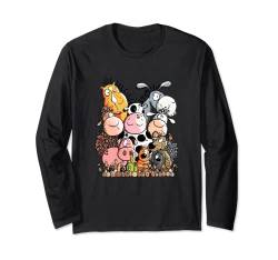 Drolliger Tierhaufen TShirt I Bauernhoftiere Tiermotiv Shirt Langarmshirt von MODARTIS - Lustige Cartoon Fun T-Shirts