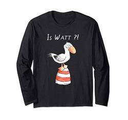 Is Watt Spruch I Nordsee Leuchtturm mit Möwe Fun Langarmshirt von MODARTIS - Lustige Cartoon Fun T-Shirts