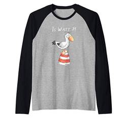 Is Watt Spruch I Nordsee Leuchtturm mit Möwe Fun Raglan von MODARTIS - Lustige Cartoon Fun T-Shirts