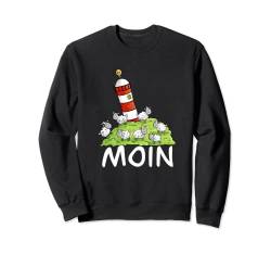 Moin Nordsee Leuchtturm Motiv I Nordseeinsel Schafe Sweatshirt von MODARTIS - Lustige Cartoon Fun T-Shirts
