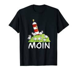 Moin Nordsee Leuchtturm Motiv I Nordseeinsel Schafe T-Shirt von MODARTIS - Lustige Cartoon Fun T-Shirts