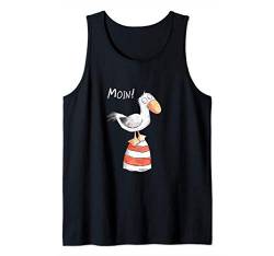 Moin Spruch I Nordsee Leuchtturm mit Möwe Fun Tank Top von MODARTIS - Lustige Cartoon Fun T-Shirts