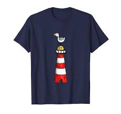 Nordsee Ostsee Leuchtturm mit Möwe I Urlaub Norddeutschland T-Shirt von MODARTIS - Lustige Cartoon Fun T-Shirts