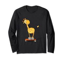 Skateboarder Giraffe Auf Skateboard Wildtier Skaten Langarmshirt von MODARTIS - Lustige Cartoon Fun T-Shirts