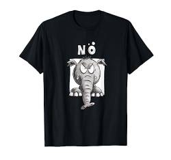 Nö Elefant Kopf I Nein Negativ Statement Fun Tiermotiv Fun T-Shirt von MODARTIS - Lustige Elefanten T-Shirts & Geschenke