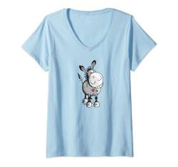 Damen Witziger Esel T-Shirt I Esel Freunde Geschenk I Tiere T-Shirt mit V-Ausschnitt von MODARTIS - Lustige Esel T-Shirts & Geschenke