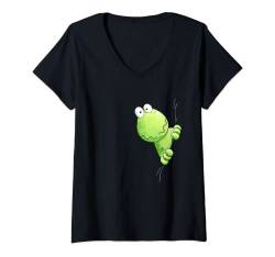 Damen Quak Frosch I Quakfrosch für Frosch Freunde T-Shirt mit V-Ausschnitt von MODARTIS - Lustige Frösche T-Shirts & Geschenke