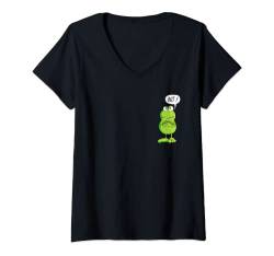 Damen Statement Frosch I Nö Fun Design I Nein Comic Spruch T-Shirt mit V-Ausschnitt von MODARTIS - Lustige Frösche T-Shirts & Geschenke