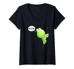 Damen Statement Quak Frosch I Quakfrosch Comic Spruch T-Shirt mit V-Ausschnitt von MODARTIS - Lustige Frösche T-Shirts & Geschenke