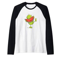 Wassermelone Frosch Tshirt I Sommer Früchte T Shirt I Fun Raglan von MODARTIS - Lustige Frösche T-Shirts & Geschenke