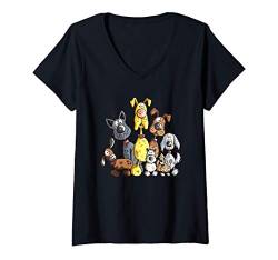 Damen Funny Hundehaufen I Hunde Team I Hund Geschenk I Hund Fun T-Shirt mit V-Ausschnitt von MODARTIS - Lustige Hundemotiv T-Shirts & Geschenke