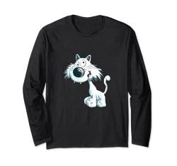 Lustige Weiße Katze I Katzenmotiv Katzendruck Katzen Fun Langarmshirt von MODARTIS - Lustige Katzen T-Shirts & Geschenke