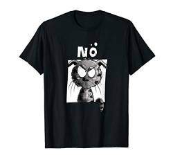 Nö Katze I Schwarze Katze Spruch Statement Katzendruck T-Shirt von MODARTIS - Lustige Katzen T-Shirts & Geschenke