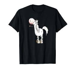 Pferd Mit Blümchen I Schimmel Pony I Reiter Fun T-Shirt von MODARTIS - Pferde Cartoon T-Shirts & Geschenke