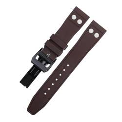 MODBAND 20 mm naturfarbenes Fluorkautschuk-FKM-Gummi mit Nietenarmband für IWC-Armband Big Pilot Mark Portugieser TOP GUN Weiches Armband (Color : Brown2, Size : 22MM) von MODBAND