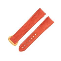 MODBAND 20 mm schwarzes Nylongewebe-Uhrenarmband, passend für Omega-Armband für AT150 Seamaster 300 Planet Ocean De Ville Speedmaster Uhrenarmband mit gebogenem Ende (Color : Orange 5, Size : 20MM) von MODBAND