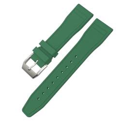 MODBAND 21mm weiches Fluorkautschuk FKM Uhrenarmbänder 20mm 22mm für IWC Big Pilot Portofino TOP GUN Naturkautschuk-Uhrenarmband-Werkzeuge (Color : Green Pin, Size : 20mm) von MODBAND