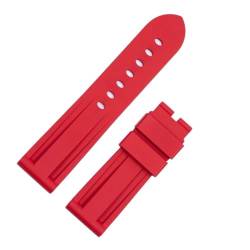 MODBAND 22/24 mm Gummiarmband als Ersatz für das wasserdichte Silikonarmband der Panerai-Serie (Color : Red, Size : 22mm) von MODBAND