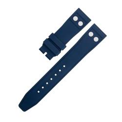 MODBAND 22MM 21MM Natur Fluorkautschuk FKM Gummi mit Nietenarmband für IWC-Armband Big Pilot Mark Portugieser TOP GUN Weiches Armband (Color : Blue, Size : 22MM) von MODBAND