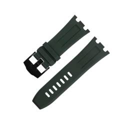 MODBAND 28 mm Natur-Fluor-Armband aus weichem FKM-Gummi, Zubehör für Audemars und Piguet Gürtel 15710/15703 Uhrenarmband (Color : Green 2, Size : 28MM) von MODBAND