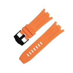 MODBAND 28 mm Natur-Fluor-Armband aus weichem FKM-Gummi, Zubehör für Audemars und Piguet Gürtel 15710/15703 Uhrenarmband (Color : Orange 2, Size : 28MM) von MODBAND