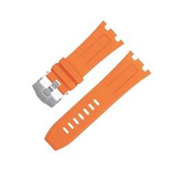 MODBAND 28 mm Natur-Fluor-Armband aus weichem FKM-Gummi, Zubehör für Audemars und Piguet Gürtel 15710/15703 Uhrenarmband (Color : Orange 5, Size : 28MM) von MODBAND